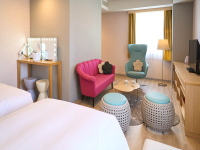 ■コンセプトフロア-麗-『PLUM』｜《デラックスツイン》モダンと和のミックスされたくつろぎをご提供