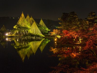 兼六園ライトアップ　ホテルから車でおよそ7分。
