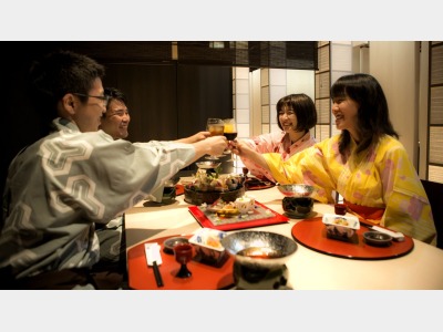 「食事処　宴の刻」お食事の一例。美味しいお酒と料理で楽しく会話も弾みます！