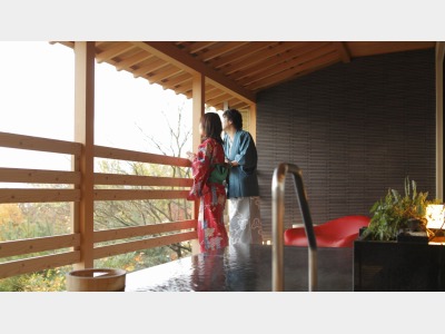 【露天風呂&モダンリビング付き特別室】657号室（びゃくじゅ）客室の一例