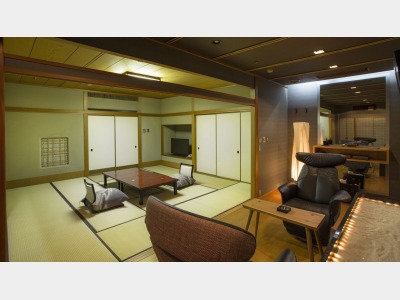 【露天風呂&モダンリビング付き特別室】657号室（びゃくじゅ）客室の一例