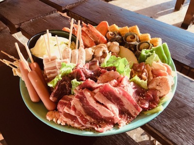 夕食一例(海鮮バーベキュー)