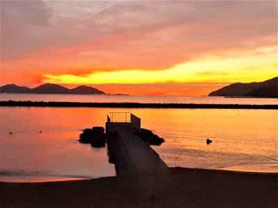 小浜湾の夕焼け