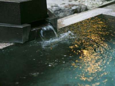 ◆庭園露天風呂（女湯）／木の香りただようぬくもりの湯。野趣あふれる庭園露天風呂です。