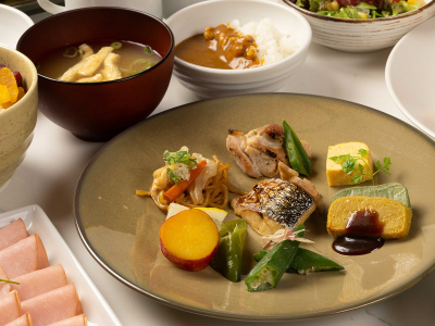 【朝食盛り付け例】　和食
