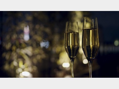 屋上庭園で乾杯