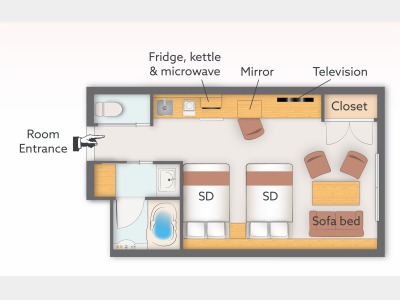 プレミアム ツイン・トリプル（禁煙）32 平米（1名～3名）