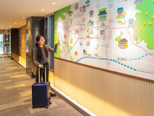 ホップイン京都四条大宮 【施設/例】大きな周辺MAP♪どこに観光に行こうかな。