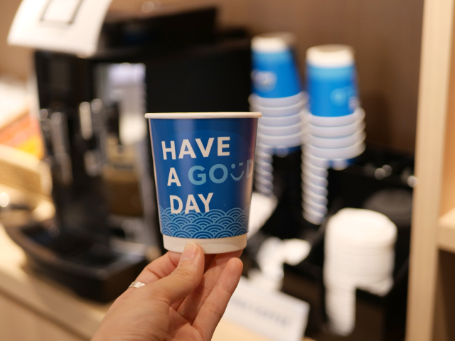 ホップイン京都四条大宮 【アメニティ】２４時間淹れたてのホットコーヒーを♪