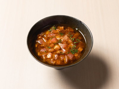 【朝食】こだわりぬいた湯豆腐のタレです。