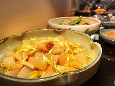【朝食】おばんざいの一例です。