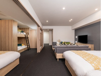 デラックス1ベッドルームファミリーアパートメント