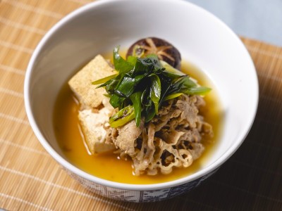 【朝食】九条ネギの肉豆腐