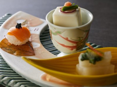 【土地の恵み会席】冬(2025年12月～2026年2月)前菜 3種盛り