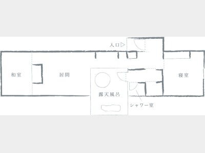 客室イメージ　ヴィラ「ちょう石」平面図