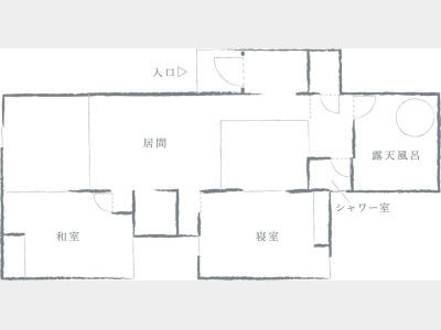客室イメージ　ヴィラ「硝白」平面図