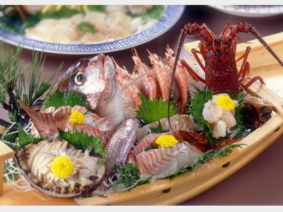 伊勢えび、あわび船盛り