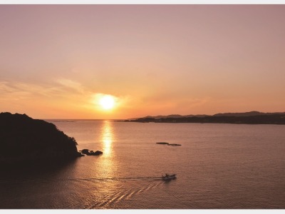 客室からの夕日