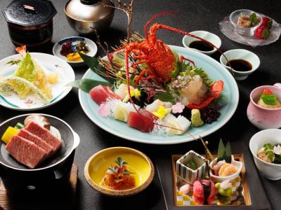 伊勢海老と熊野牛の会席