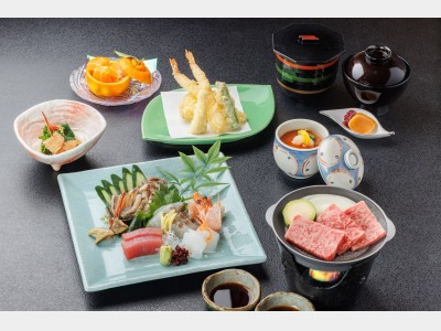 あわびと熊野牛会席