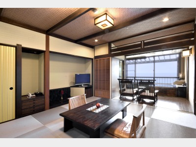 温泉かけ流し露天風呂付客室　ましらの