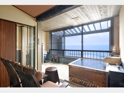 温泉かけ流し露天風呂付客室　ましらの