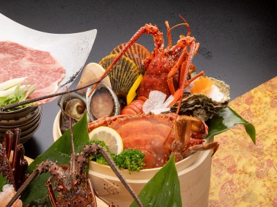 【お食事】極会席（海鮮蒸籠一例）