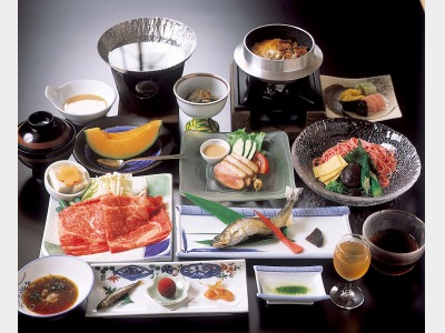 「熊野牛しゃぶ懐石」夏の献立例