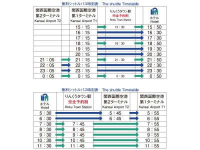 ◆無料シャトルバス時刻表