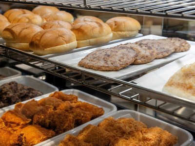 【朝食】選べるハンバーガー付きハーフビュッフェ