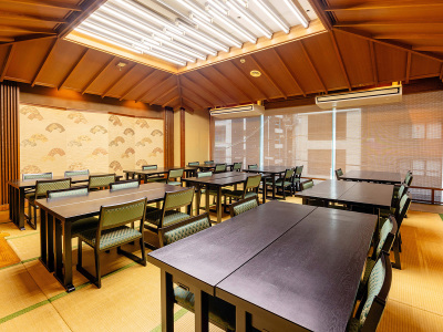 【大広間：なにわ】お食事は夕・朝ともに広間食になります。