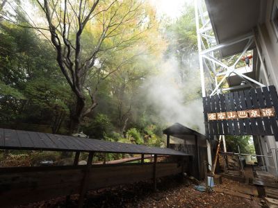 【愛宕山泉源】赤褐色に濁った有馬の名泉「金泉」はここから湧出しています！