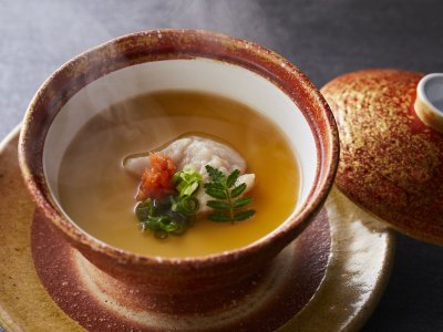 【特別会席】冬(2025年12月～2026年2月) 蒸物 河豚白子玉締めポン酢餡