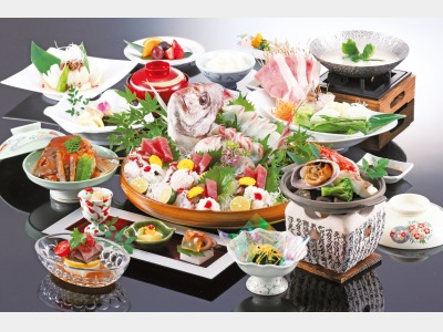 夕食一例　基本プラン　鯛の姿造り（4人前）