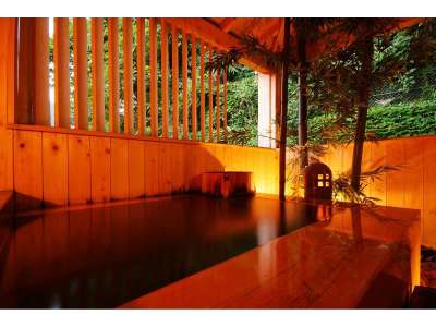 山の緑をのぞむ貸切り風呂の一例（無料でどうぞ）