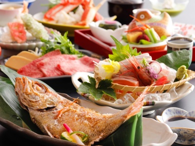 のどぐろ塩焼付き会席　一例