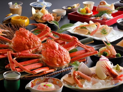 冬季限定　姿蟹一枚付き会席　一例