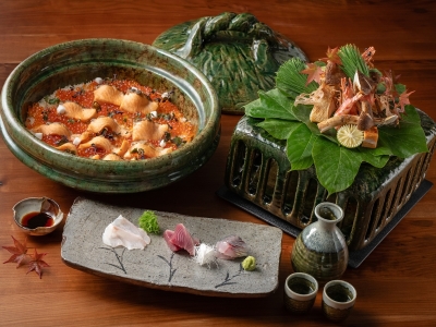 【夕食一例】職人技の光る多彩な料理を厳選した食材でご提供いたします。