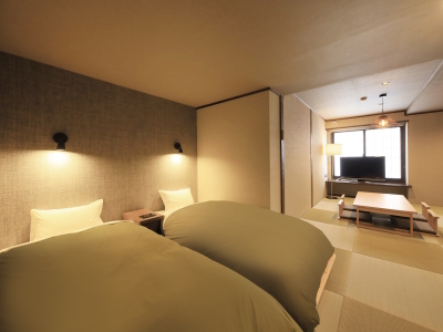 【露天風呂付和洋室】ベッド派もお布団派も嬉しい和洋室（一例）