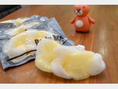 ボディネット　ロビーにご用意しています。ご自由にどうぞ。入浴時にお使いくださいませ。