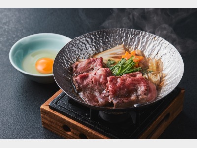 【夕食】広島のブランド牛「垰下牛」のすきやき※一例