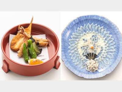 《ふぐ刺し》中＆《揚物》ふぐ唐揚げ
