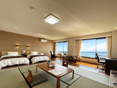 ＼2022年改装！／■海側DX和洋室‐B■ ツイン+和室8畳