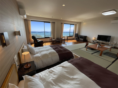 ＼2022年改装！／■海側DX和洋室‐B■ ツイン+和室8畳