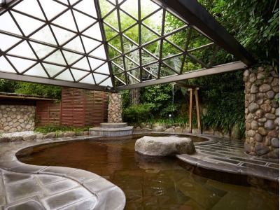 日中の庭園露天風呂