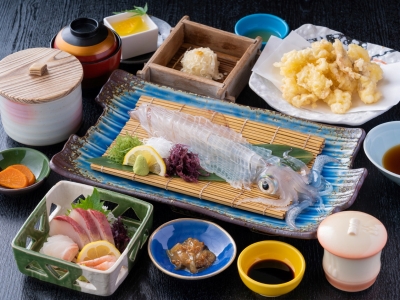 イカと刺身定食