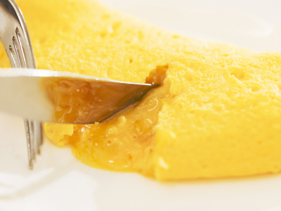 【朝食】ライブキッチンで出来立てを食べられるふわふわオムレツ