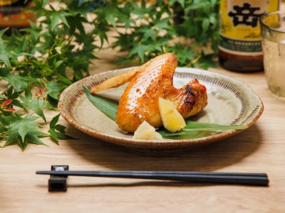 【夕食】天草大王の大手羽　塩焼き～天草の塩で～