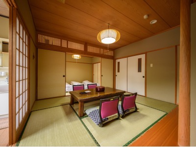2階和室『豊雲』  和室１２畳、由布岳の見えるお部屋です。（お風呂なし）