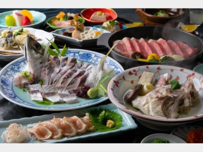 夕食イメージ / 大分の三大味覚を使った会席料理